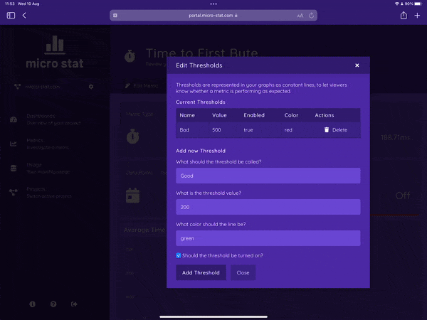 Web Vitals alerts screenshot